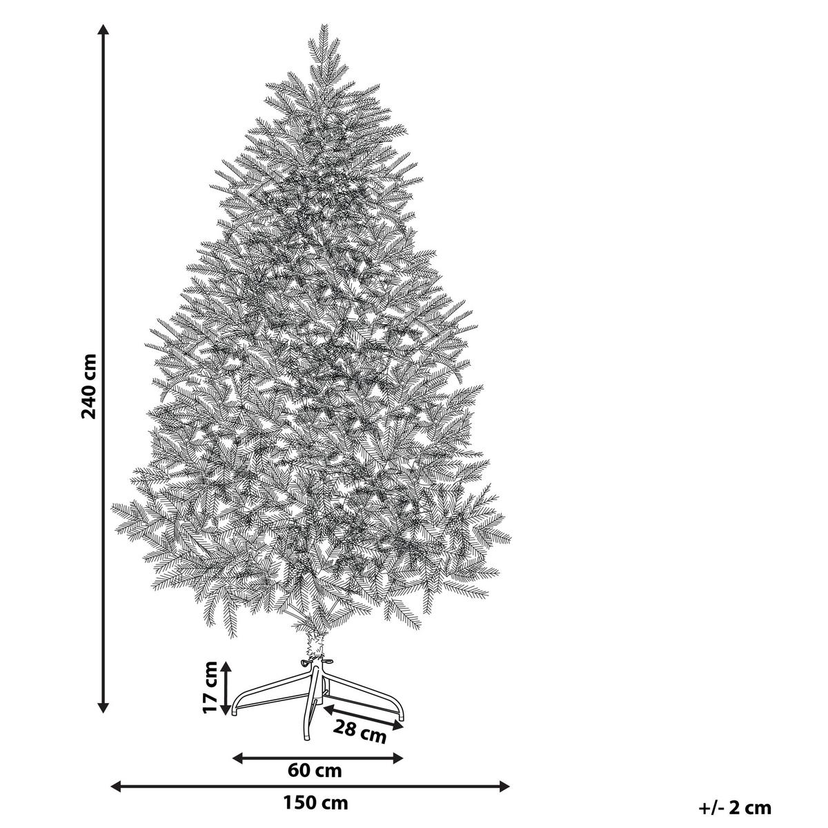WEIHNACHTSBAUM 240 cm Weiß Bassie - Weiß, Kunststoff (240cm) - Beliani