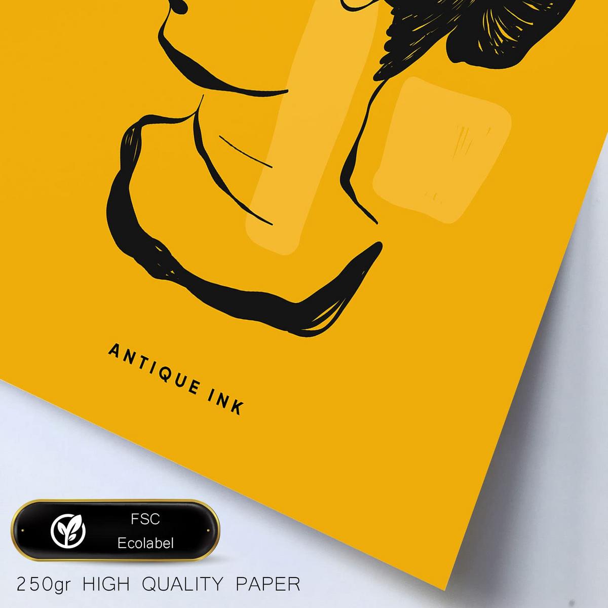 POSTER Set Mit 6 In Schwarzer Tinte Sexualität Von Der Griechischen Mythologie Inspirierte Drucke Für Innenarchitektur A3 & A4 Rahmen Aus Hellem Holz - Beige, Papier (29/3cm) - Nacnic