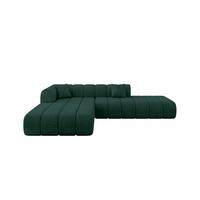 ECKSOFA Ottomane Links BILA-L 289x176x71 Grün Samt - Jadegrün/Schwarz, Holzwerkstoff/Kunststoff (176/289cm) - ALTDECOR