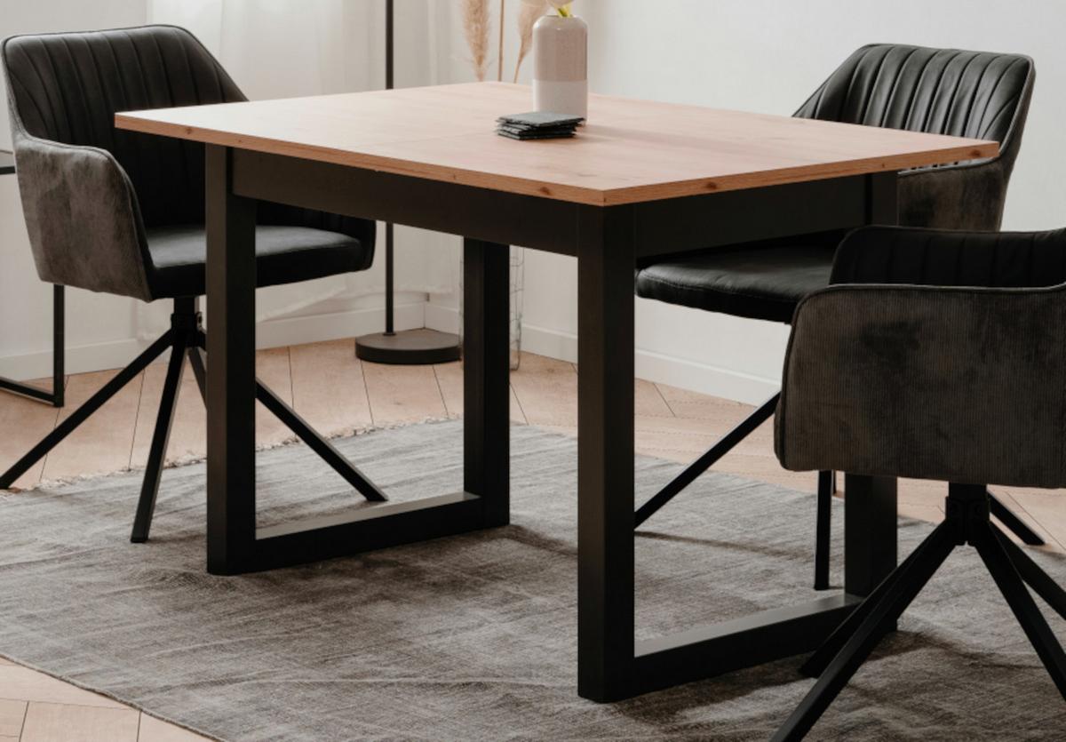 ESSTISCH Eiche Artisan, Grau Industrial, Küchentisch ausziehbar 160 - 200 cm - Anthrazit/Eiche Artisan, Holzwerkstoff (160/90/75cm) - Furn.Design