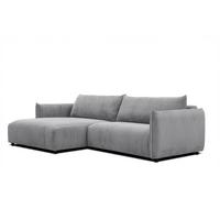 ECKSOFA TAUER 5-Sitzer, hellgrau - Hellgrau/Schwarz, Holzwerkstoff/Kunststoff (174/292cm) - Wozimo