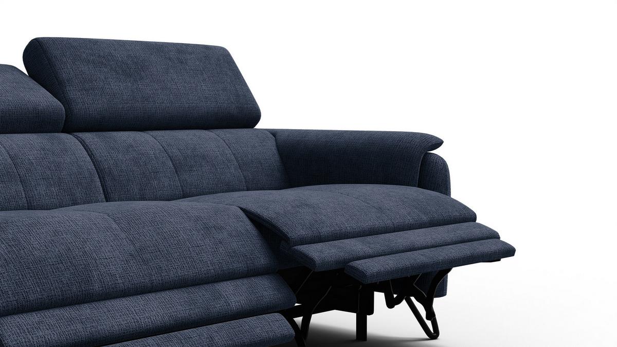 RELAXSOFA RODEN 3-Sitzer, marineblau - Dunkelblau, Holz/Textil (194/82/103cm) - Wozimo