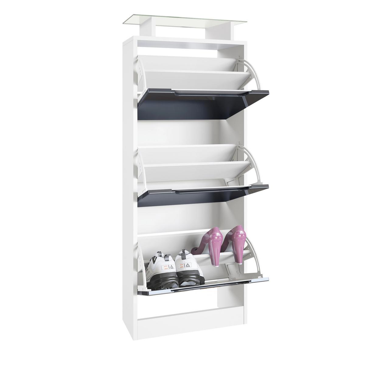 SCHUHSCHRANK Space Avola-Anthrazit - Anthrazit, Holzwerkstoff (46/128/23cm) - Vladon