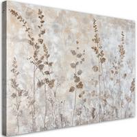 WANDBILD gras pflanzen - Grau, Textil (60/40cm) - Feeby
