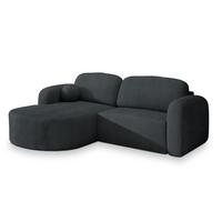 ECKSOFA AMILIA P L-S Graphitfarben Kordstoff mit Schlaffunktion - Graphitfarben, Holz (263/174cm) - MASSENO
