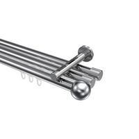GARDINENSTANGE INNENLAUF Siteno Luino 360 cm (geteilt in 2 x 180 cm), 3-läufig, 20 mm Ø Chrom - Chromfarben, Metall (360cm) - INTERDECO