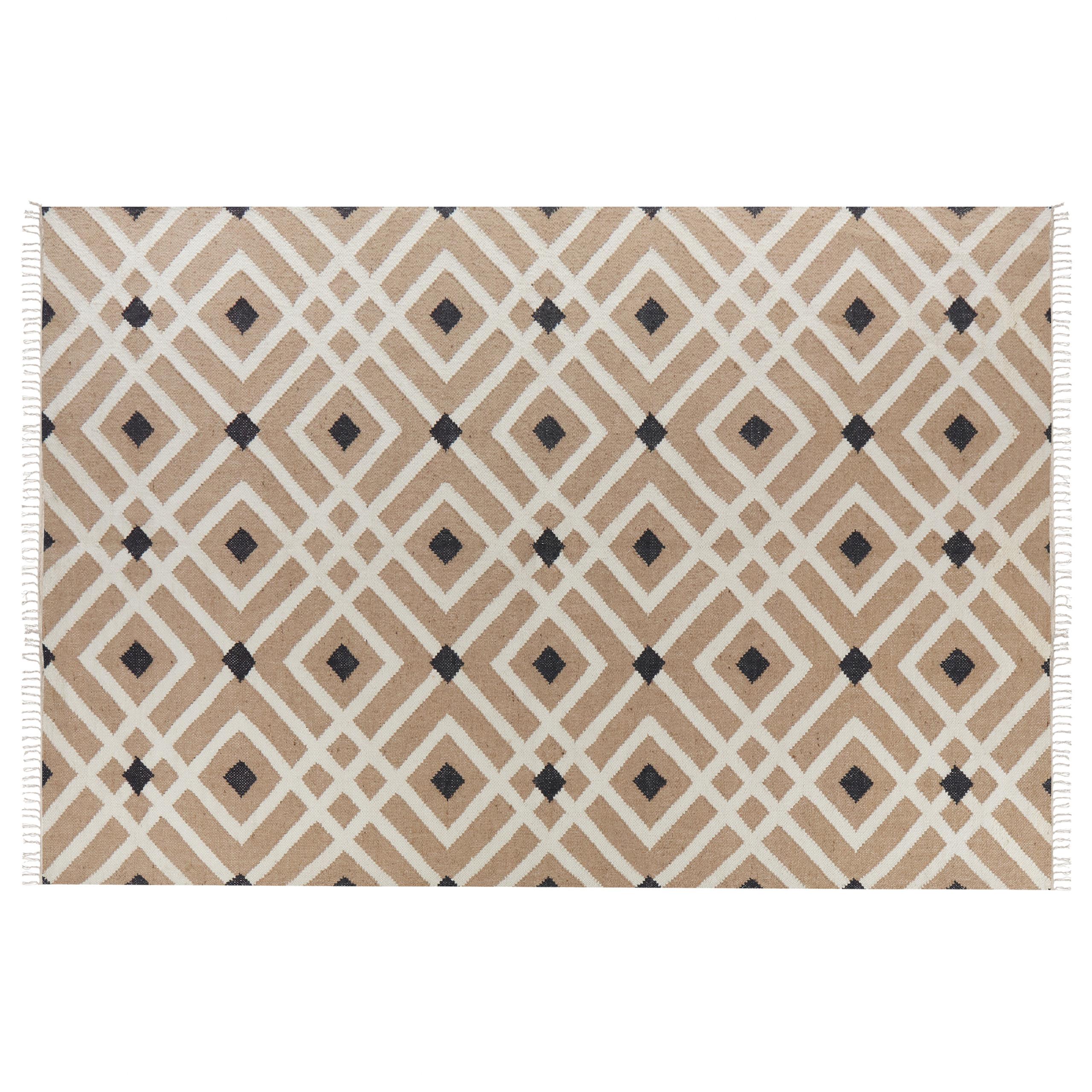 TEPPICH geflochten Beige 200/300 cm Esencik - Beige/Schwarz, Naturmaterialien (200/300cm) - Beliani
