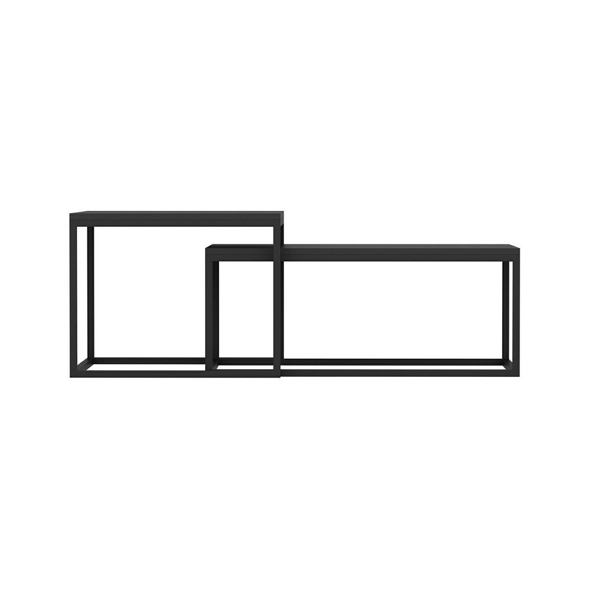 SATZTISCH Aabenraa 60/45/47 - Schwarz, Metall (45/60/47cm) - [en.casa]