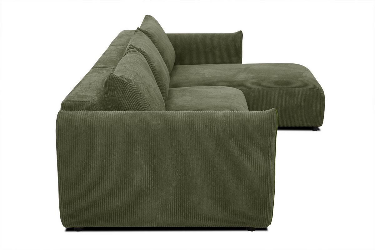 ECKSOFA TAUER 5-Sitzer, olivgrün - Schwarz/Olivgrün, Holzwerkstoff/Kunststoff (294/173cm) - Wozimo