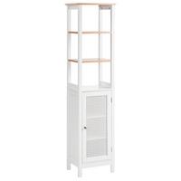 BADEZIMMERSCHRANK 40 cm Weiß Alamos - Weiß/Braun, Holzwerkstoff (40/160/30cm) - Beliani