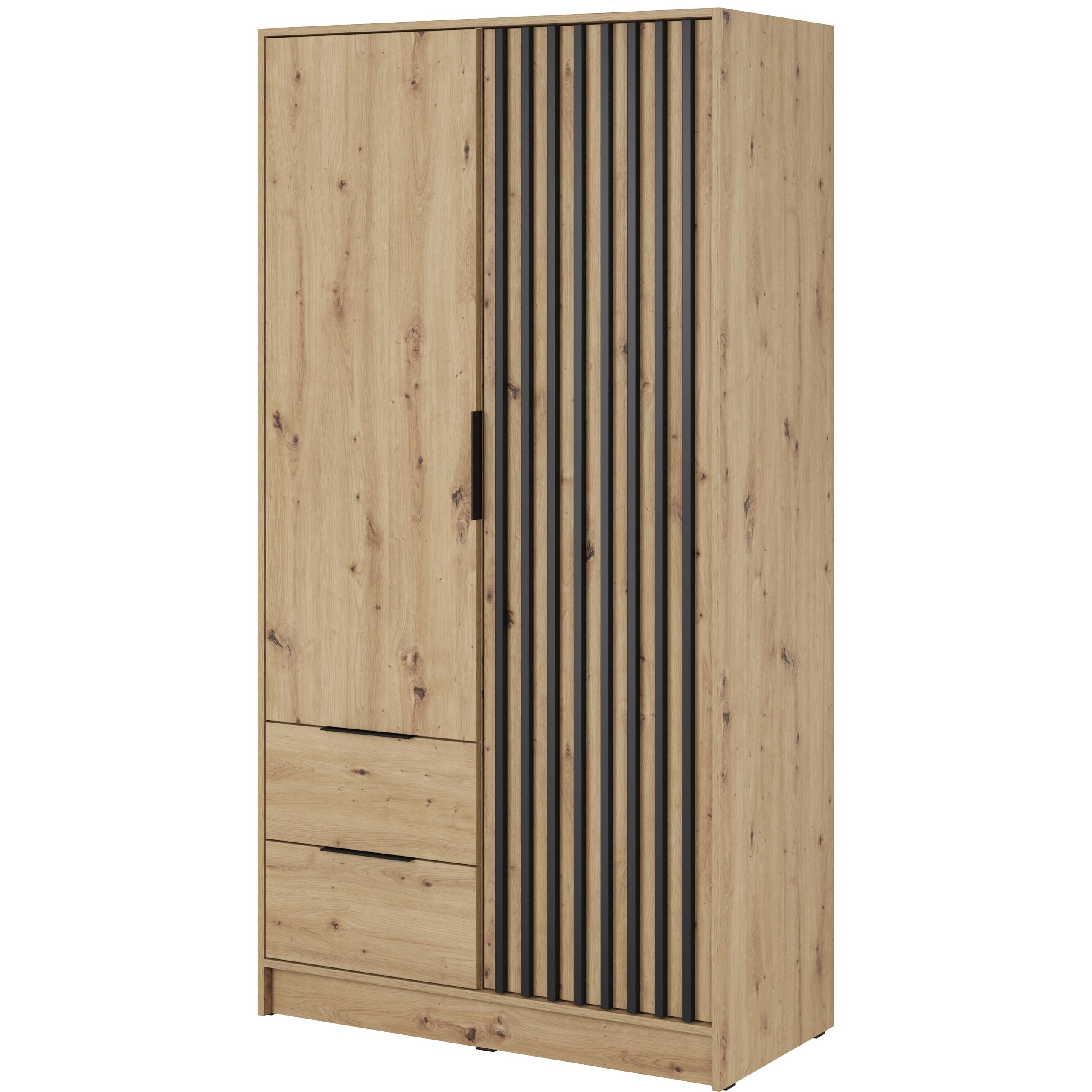 DREHTÜRENSCHRANK NELIANA 105/200/51 cm 2-türig Eiche Artisan - Eiche Artisan, Holzwerkstoff (105/200/51cm) - MASSENO