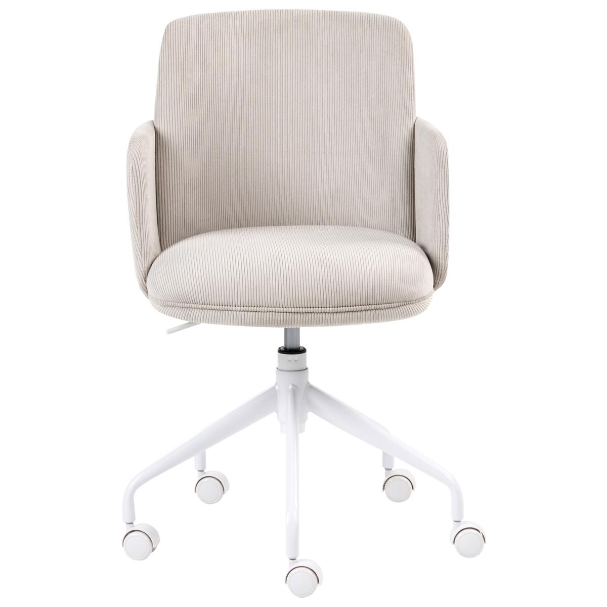 BÜROSTUHL Cord Hellbeige Dryden - Beige, Textil (60/84/60cm) - Beliani