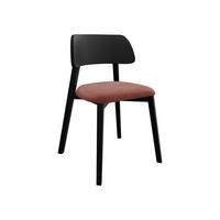 POLSTERSTUHL Dario, Holzfarbe: Schwarz - Schwarz/Rosa, Holz/Textil (47/80/50cm) - MIRJAN24