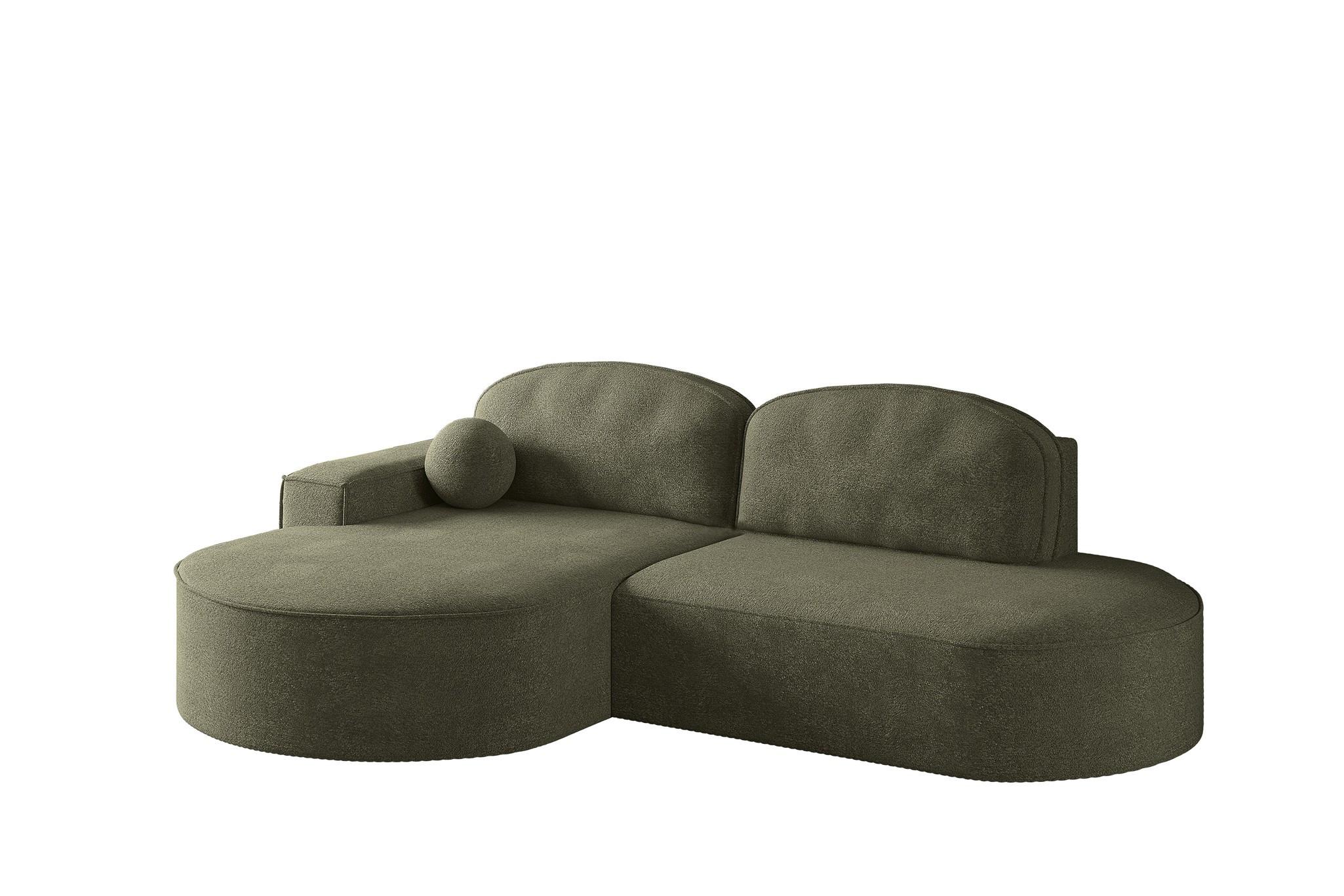 ECKSOFA Girona Mit Schlaffunktion - Grün, Holzwerkstoff/Textil (278/179cm) - Fun Möbel