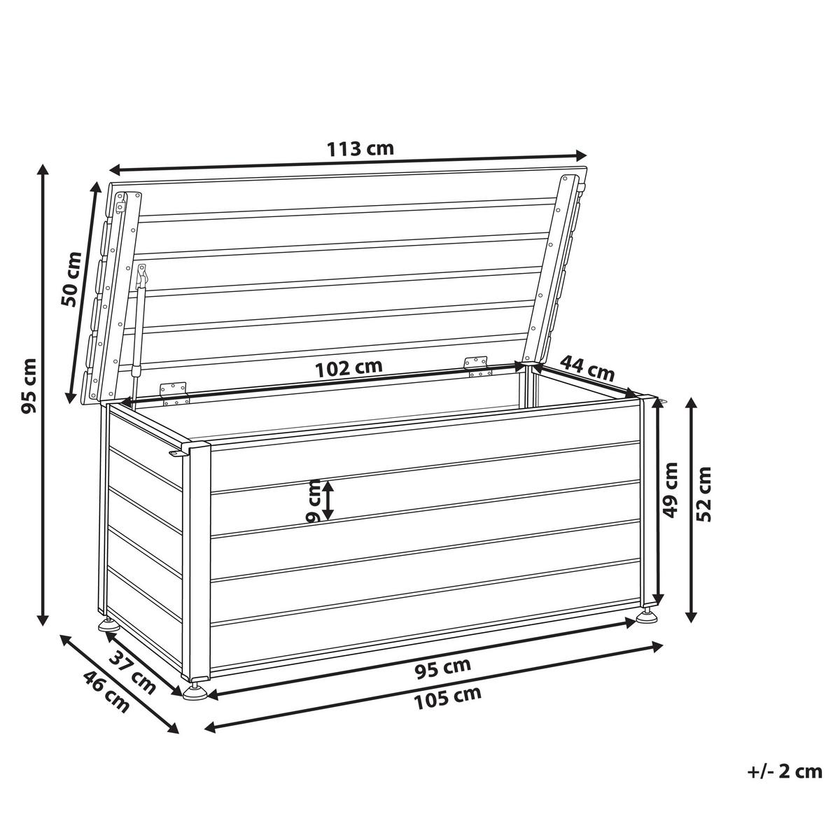 AUFBEWAHRUNGSBOX Braun Campalto - Braun, Metall (113/52/50cm) - Beliani