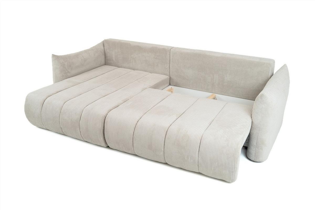 ECKSOFA Ontario Mit Schlaffunktion - Beige, Holzwerkstoff/Textil (154/260cm) - Fun Möbel