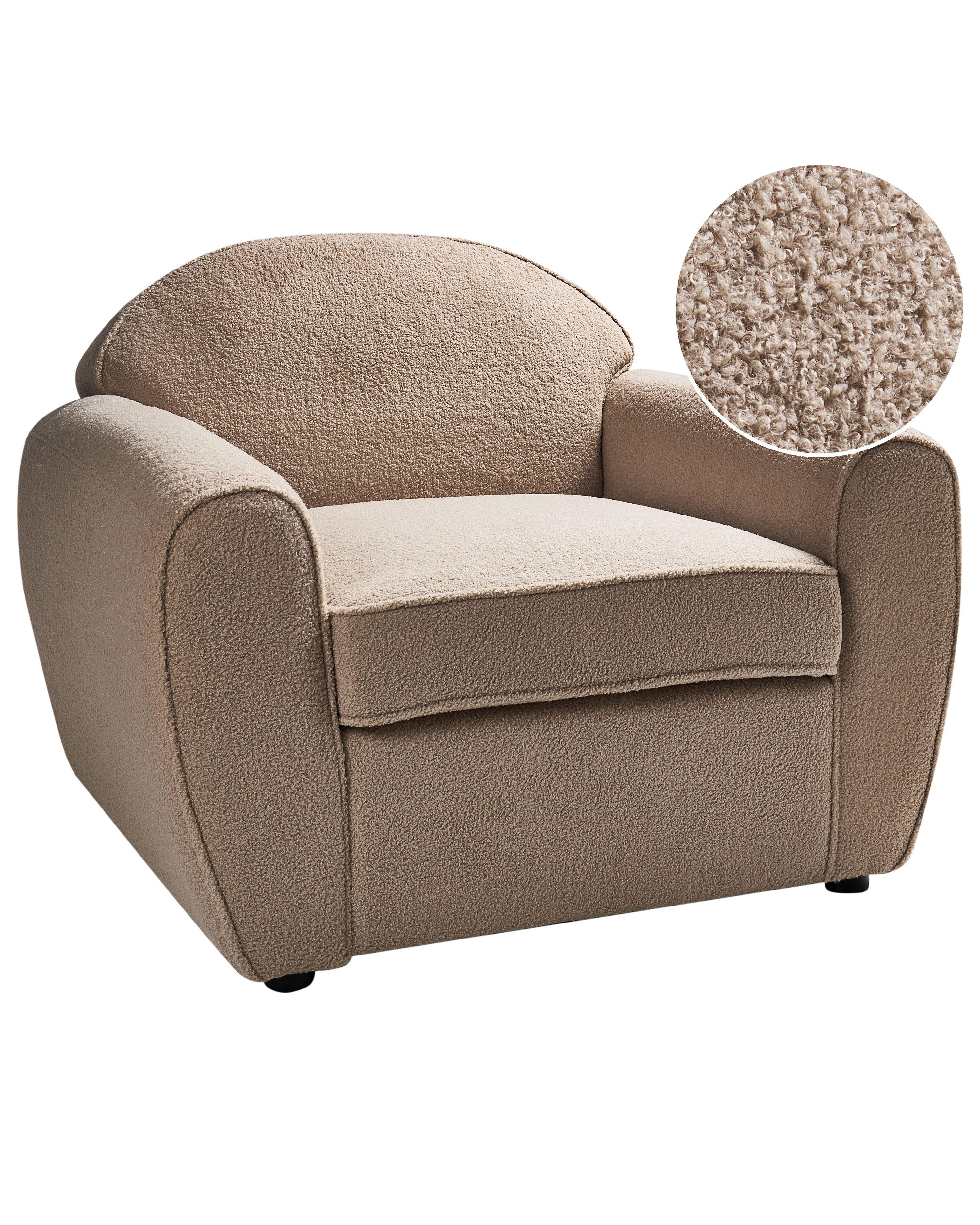 SESSEL Hellbraun Ellede - Hellbraun, Textil (93/73/90cm) - Beliani