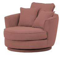 DREHSESSEL terracotta Web-Velours, XL Sessel 360° drehbar inklusive 3 x Kissen - Terracotta, Kunststoff/Textil (120/86/120cm)