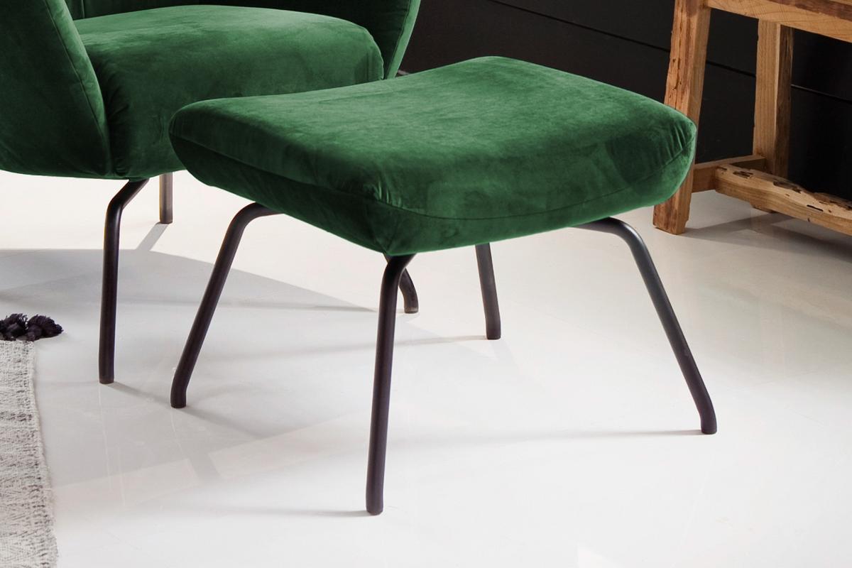 HOCKER LOTTE Smaragdgrün Velvet - Smaragdgrün, Textil/Metall (57/44/52cm) - KAWOLA