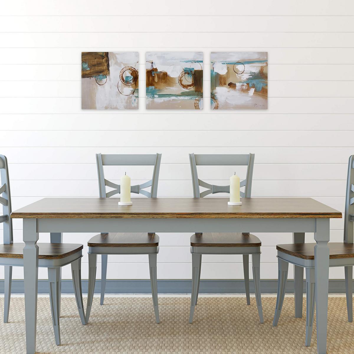 LEINWANDBILD 3-TEILIG Beige 120/40 cm - Beige/Braun, Textil (120/40cm) - KUNSTLOFT