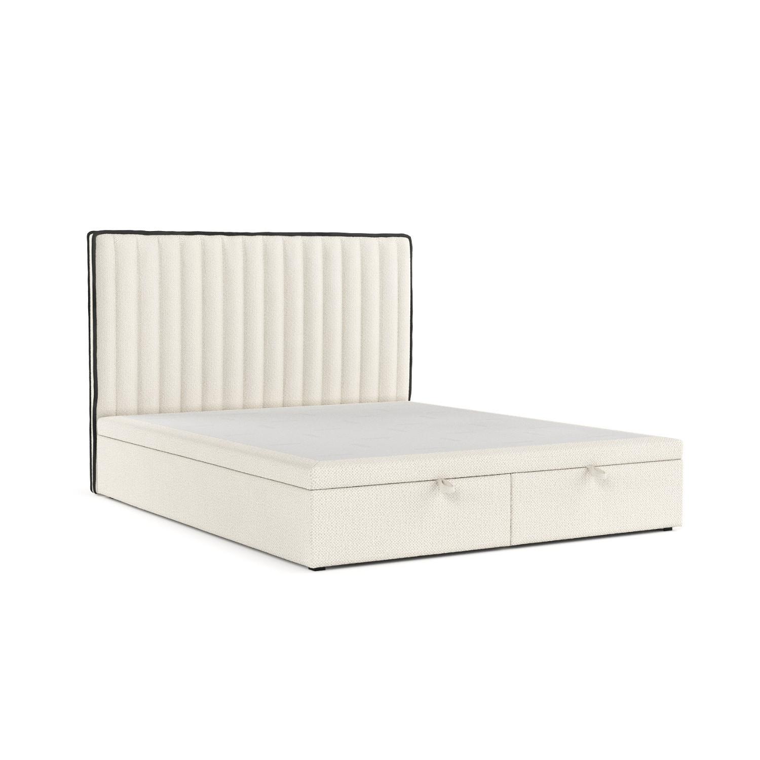POLSTERBETT Keva mit Stauraum 180/200 cm Hellbeige im Alta Stoff - Sandfarben/Schwarz, Holz/Holzwerkstoff (180/200cm) - AltaBeds