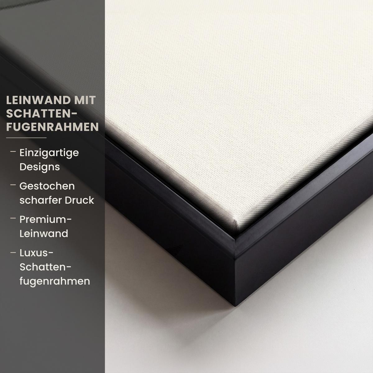 LEINWAND Bilder mit Rahmen - Japandi - Abstrakt - Grün - 90x140 - Salbeigrün, Textil (90/140cm) - MuchoWow