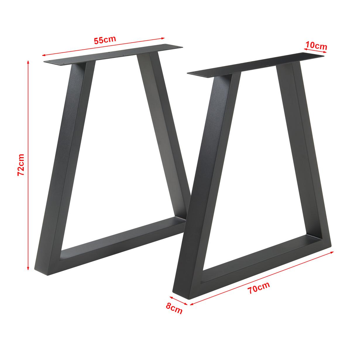 TISCHGESTELL-SET 2 TLG. Lyngby - Schwarz, Metall (70/72/10cm) - [en.casa]