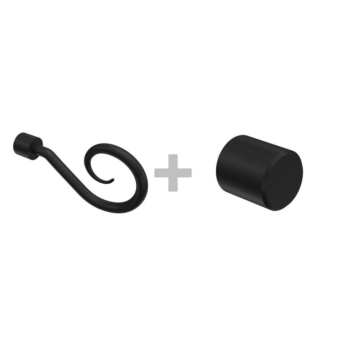 GARDINENSTANGE Primus Allegra 100 cm, 2-läufig, 16 mm Ø Schwarz - Schwarz, Metall (100cm) - INTERDECO