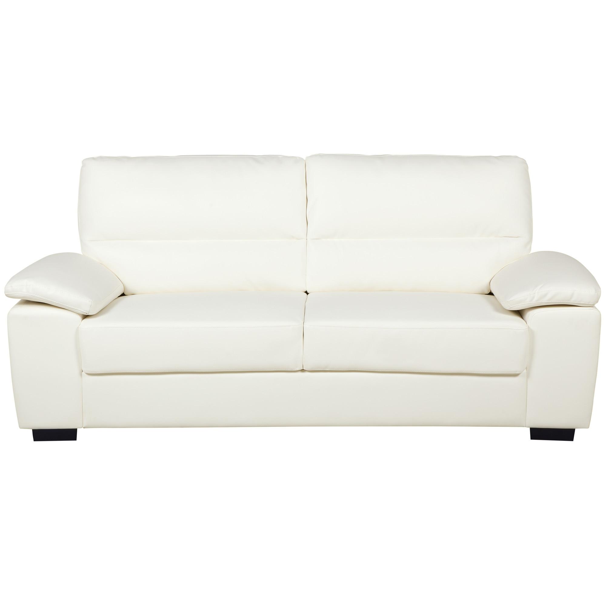 3-SITZER-SOFA Kunstleder Beige Vogar - Beige, Kunststoff/Textil (195/90/74cm) - Beliani
