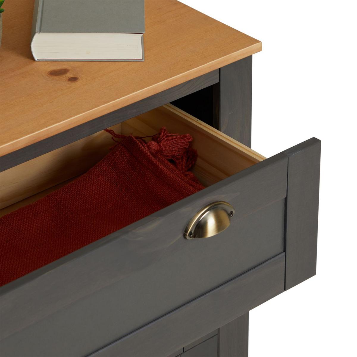 KOMMODE BOLTON anthrazit/braun - Anthrazit/Braun, Holz (91/93/40cm) - IDIMEX