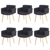 ESSZIMMERSTUHL Anthrazit 6er-Set - Dunkelgrau/Anthrazit, Textil (60/79/57cm) - MCW