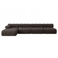 ECKSOFA modulares Sofa Razon-L3 - 380x160x70 cm Braun Velours - Braun, Holzwerkstoff/Textil (380/160cm) - ALTDECOR