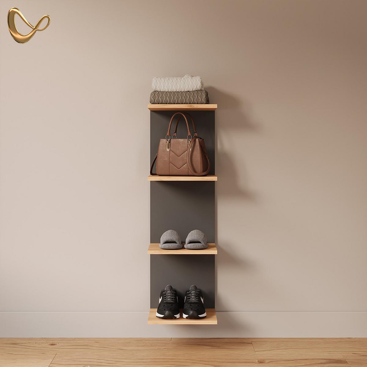 WANDREGAL Vesuvio Anthrazit 30 x 95 cm - Anthrazit, Holzwerkstoff (30/95/28cm) - Livinity®
