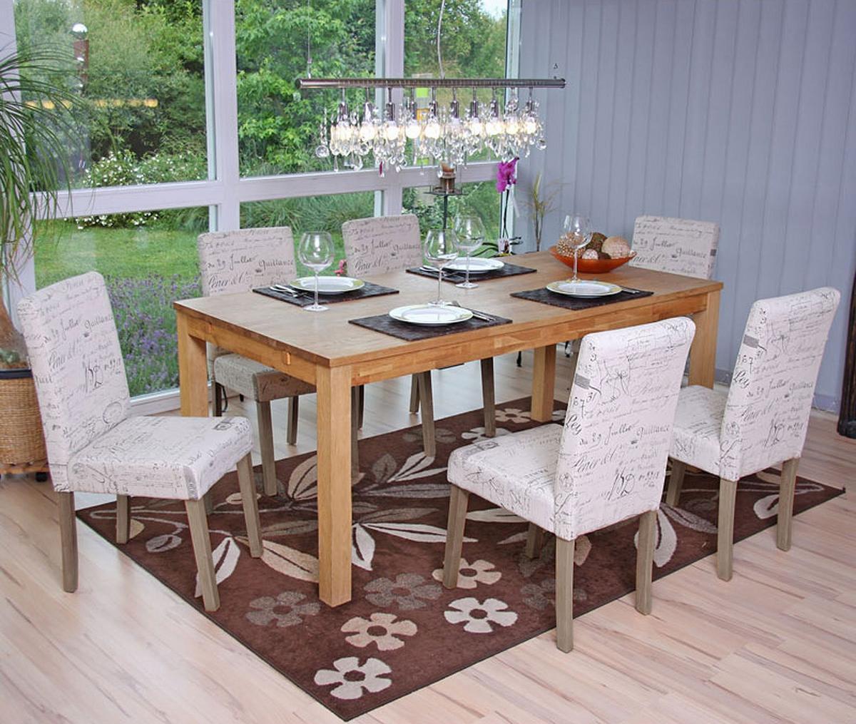 ESSZIMMERSTUHL SCHRIFT Beige 6er-Set - Beige/Creme, Textil (43/90/56cm) - MCW