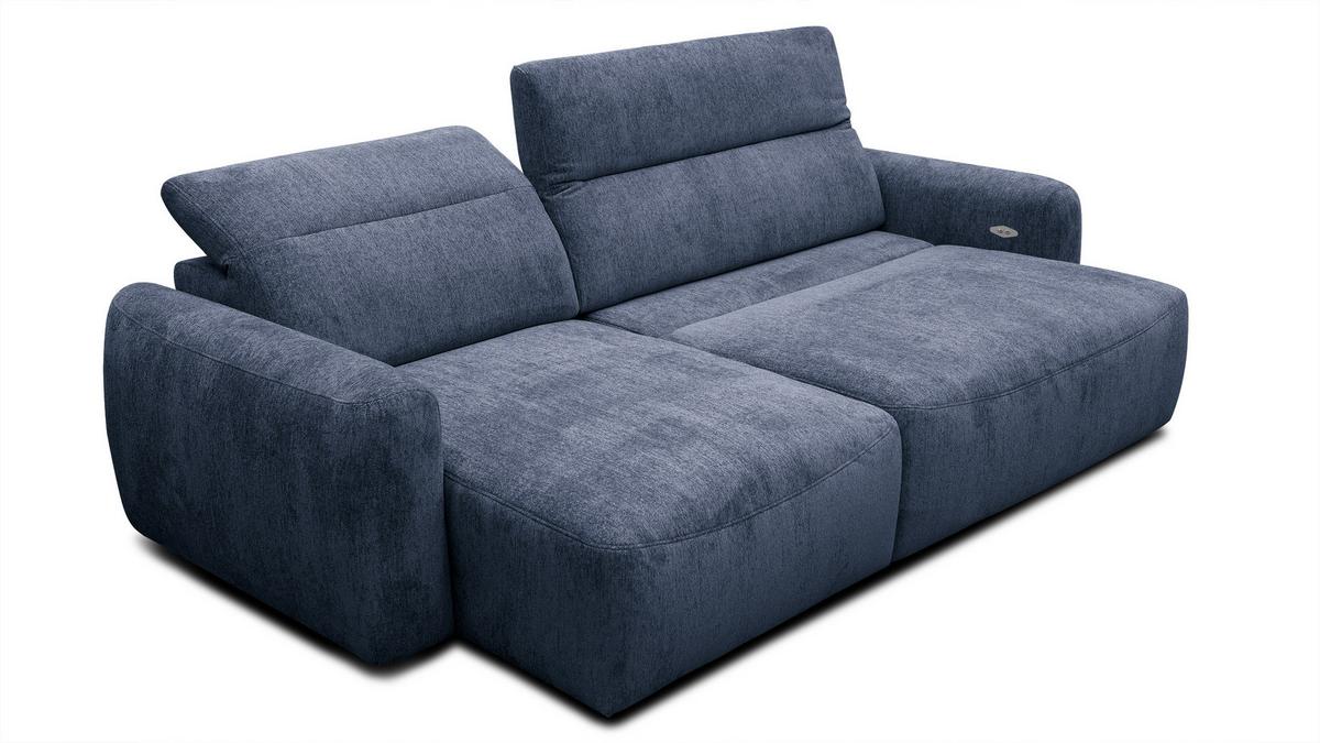 ECKSOFA NERO 4-Sitzer, dunkelblau - Schwarz/Dunkelblau, Holz/Textil (272/81/159cm) - Wozimo