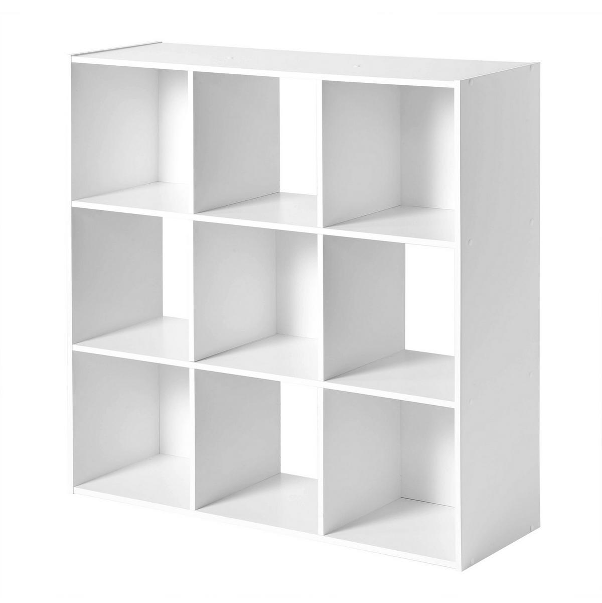 REGAL mit 9 Fächern - Weiß, Holzwerkstoff (29.5/92.5/32cm) - Calicosy
