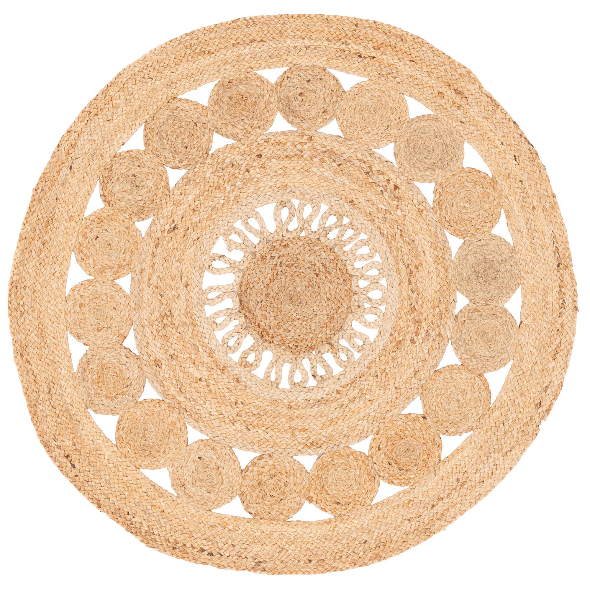 HANDGEFERTIGT JUTE TEPPICH PIA RUND - Beige, Textil (120/120cm) - Pergamon