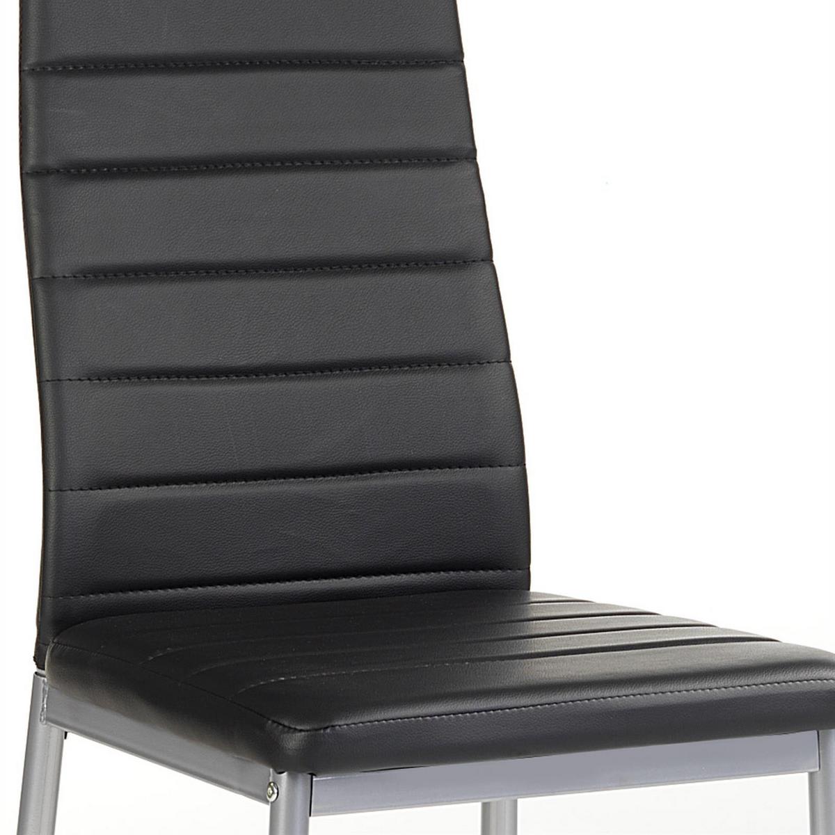 ESSZIMMERSTUHL NATHALIE 4er-Set schwarz - Schwarz, Textil/Metall (43/100/50cm) - IDIMEX