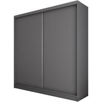 SCHWEBETÜRENSCHRANK Mario II 200/216/61 graphit mit Schubladen - Graphitfarben, Holzwerkstoff (200/216/61cm) - Beautysofa