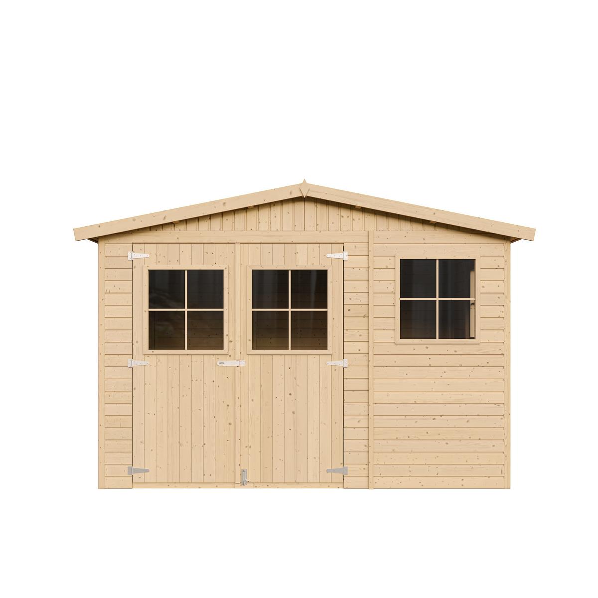 HOLZ-GARTENHAUS - H226x316x324 cm/9 m² - M335 - Beige, Holz (324/226/297cm) - Timbela