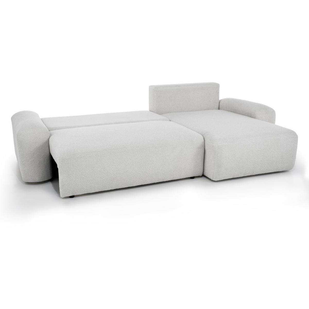 ECKSCHLAFSOFA Noel mit universelle Ottomane, Hellgrau - Hellgrau/Schwarz, Textil (280/163cm) - Beautysofa
