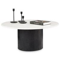 COUCHTISCH GANGA weiß/schwarz - Schwarz/Weiß, Holz/Naturmaterialen (80/80/35cm) - IDIMEX