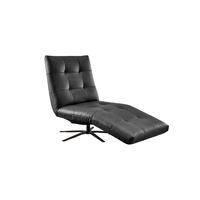 RELAXLIEGE LETICIA Schwarz Leder Drehbar (360°), Relaxfunktion - Schwarz, Leder/Metall (82/115/156cm) - KAWOLA