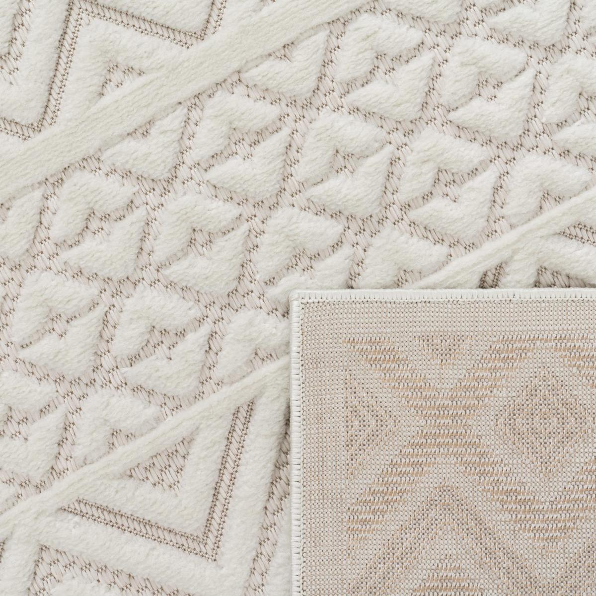 KURZFLORTEPPICH, mit Struktur, aus Polypropylen, Florhöhe 10 mm, Creme, 80 x 150 cm - Beige, Textil (150/80cm) - KADIMA DESIGN