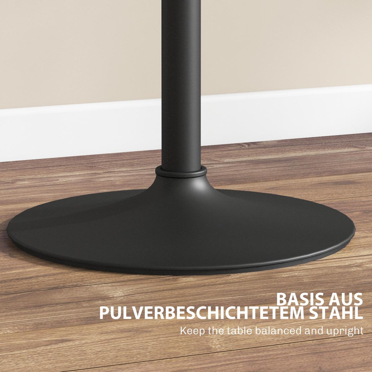BARTISCH Stehtisch Runder Esstisch für 2 Personen, Schwarz, Ø60 x 68-93,5cm - Schwarz, Holzwerkstoff (60/60/93.5cm) - HOMCOM