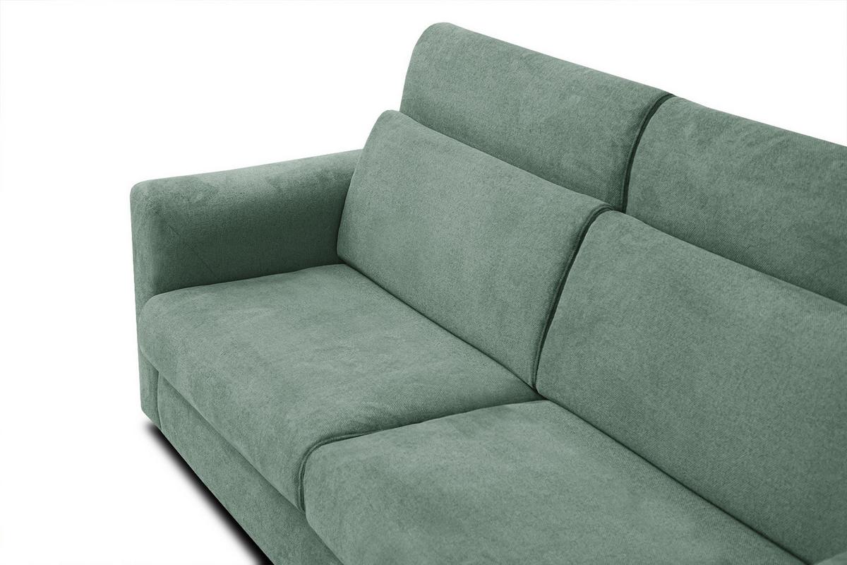 SOFA MEZO 3-Sitzer mit Schlaffunktion, grün - Schwarz/Grün, Holz/Textil (232/90/107cm) - Wozimo