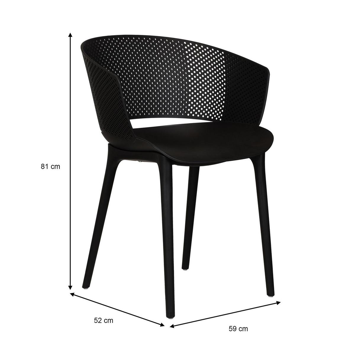 GARTENSTÜHLE OLINDO 4er-Set schwarz - Schwarz, Textil (43/81/47cm) - IDIMEX
