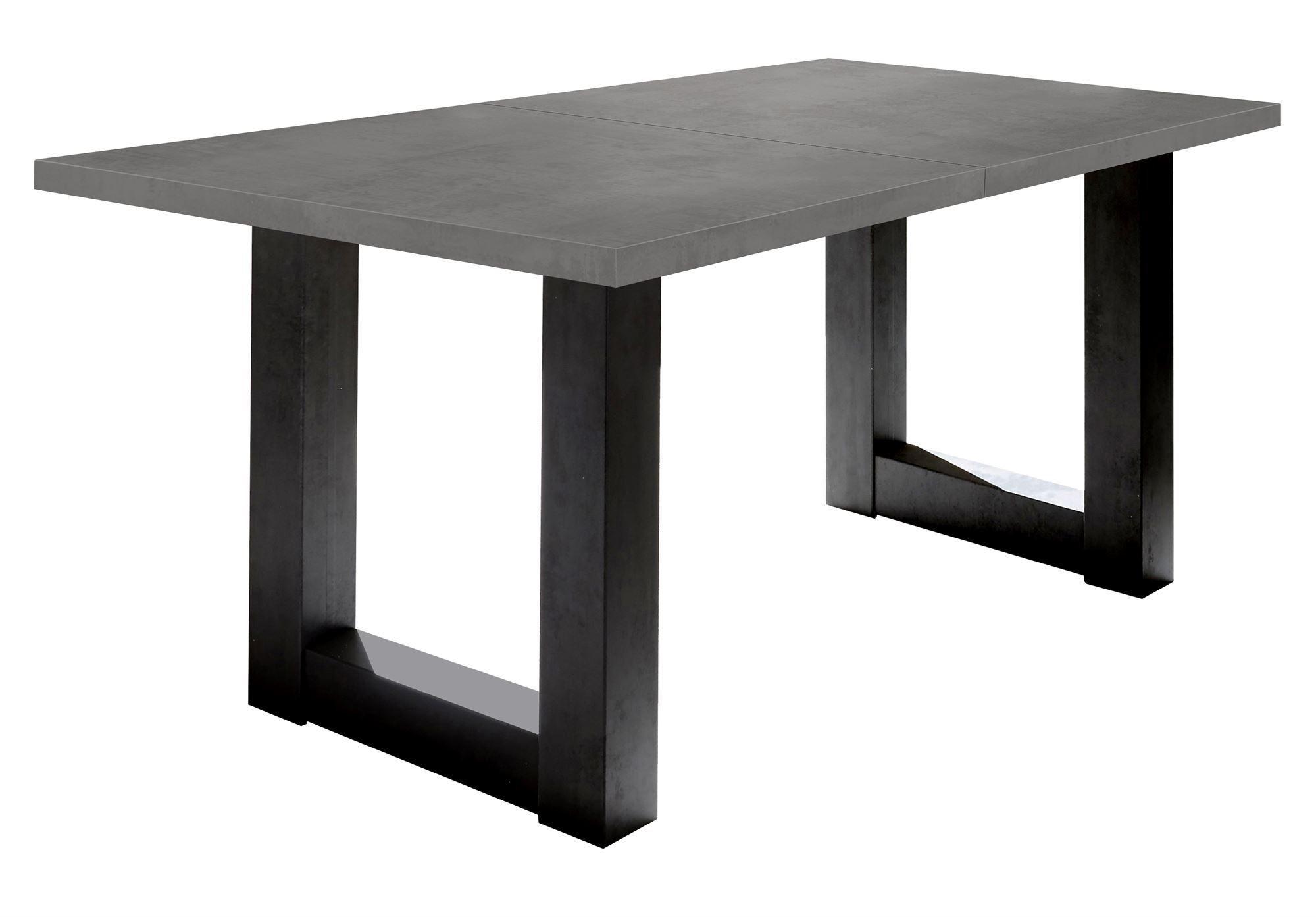 ESSTISCH ausziehbar Eila 7 140 x 90 x 75 Esszimmertisch Schwarzstahl/Graphit - Grau, Holz (140/90/75cm) - 58aufmkessel