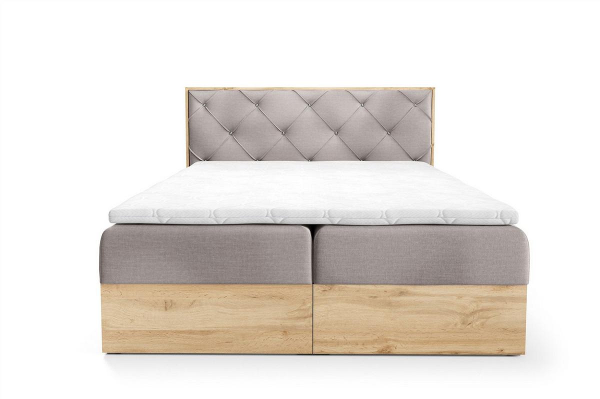 BOXBETT Helios - Grün, Holzwerkstoff/Textil (180/200cm) - Fun Möbel