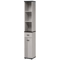 FLURKOMMODE Kaschmir, schwarz 30 cm, Flurschrank mit Regalelement - Kaschmir/Schwarz, Holzwerkstoff/Kunststoff (30/203/32cm) - Inn.Furn